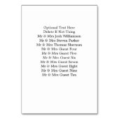 Elegante Zwarte Witte Formele Trouwpartij met Vet Kaart (Achterkant)