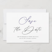Elegante Zwarte Witte Foto Achter Bruiloft Horizon Save The Date (Voorkant)