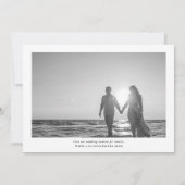Elegante Zwarte Witte Foto Achter Bruiloft Horizon Save The Date (Achterkant)