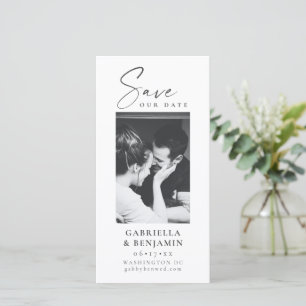 Elegante Zwarte Witte Foto Minimalistische Trouwka Save The Date