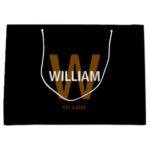 Elegante zwarte & witte gepersonaliseerde naam mon groot cadeauzakje