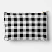 Elegante zwarte witte geruite monogram aanpasbaar etui (Achterkant)