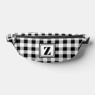 Elegante zwarte witte geruite monogram aanpasbaar  heuptasje