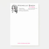 Elegante Zwarte Witte Golvende Kapsel Haar Extensi Post-it® Notes (Voorkant)