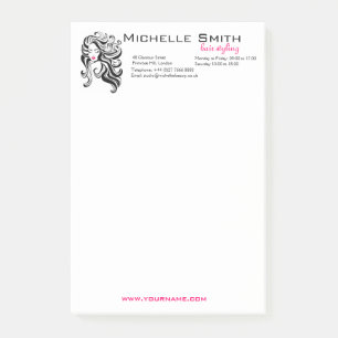 Elegante Zwarte Witte Golvende Kapsel Haar Extensi Post-it® Notes