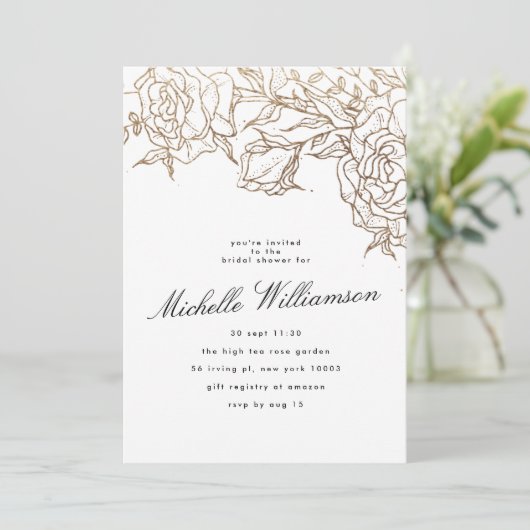 Elegante Zwarte Witte Gouden Krans Bruidsdiner Kaart (Staand voorkant)