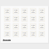 Elegante Zwarte Witte Gouden Script Minimale Trouw Vierkante Sticker (Vel)