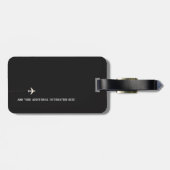 elegante zwarte witte handgeschreven stijlreis bagagelabel (Achterkant horizontaal)