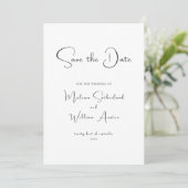 Elegante Zwarte & Witte Huwelijk Save The Date (Staand voorkant)