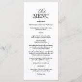 Elegante Zwarte & Witte Huwelijksmenu Menu (Voorkant)