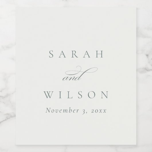 Elegante Zwarte Witte Huwelijkssluiting in Simpele Wijn Etiket (Enkel label)