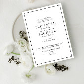 Elegante Zwarte & Witte Klassieke Scriptie Bruilof Kaart