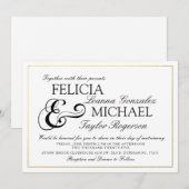 Elegante zwarte | Witte klassieke stijl trouwkaart Kaart (Voorkant / Achterkant)