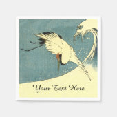 Elegante zwarte witte kraan die over Ocean Wave vl Servet (Voorkant)