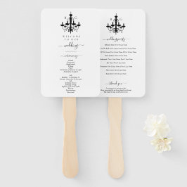 Elegante Zwarte Witte Kroonluchter Monogram Bruilo Handwaaier