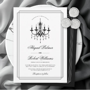 Elegante zwarte, witte kroonluchter Old Money brui Kaart