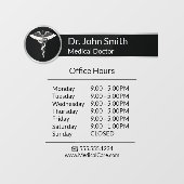 Elegante Zwarte Witte Medische Caduceus Openingsur Raamsticker (Vel)