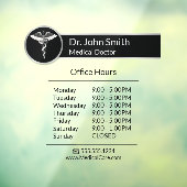 Elegante Zwarte Witte Medische Caduceus Openingsur Raamsticker (Vel 3)