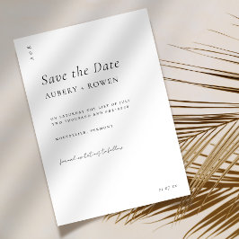 Elegante Zwarte & Witte Minimalistische Eenvoudige Save The Date