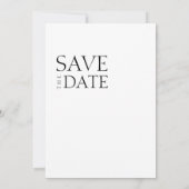 Elegante Zwarte Witte Minimalistische Monogram Bru Save The Date (Achterkant)