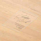 Elegante Zwarte Witte Minimalistische Tijdloze Tro Acryl Uitnodigingen (Laagn)