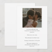 Elegante Zwarte & Witte Moderne Fototrouwdag Save The Date (Voorkant / Achterkant)