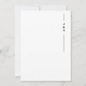Elegante Zwarte Witte Monogram Beginletters Trouwe Kaart (Achterkant)