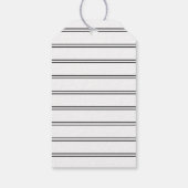 Elegante Zwarte Witte Monogram Trouwgunst Cadeaulabel (Achterkant)