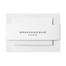 Elegante zwarte & witte Monogram Wedding Belly Ban