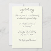 Elegante  zwarte witte paardenkroonlaurier kaart (Achterkant)