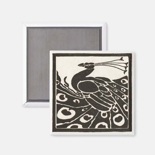 ELEGANTE ZWARTE WITTE PAUW MAGNEET (Voorkant / Achterkant)