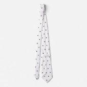 Elegante zwarte witte polka stippen stropdas (Achterkant)