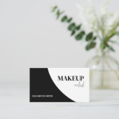 Elegante zwarte & witte QR-code make-up artiest  Visitekaartje (Staand voorkant)