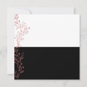 elegante zwarte witte roze bruiloft kaart (Achterkant)