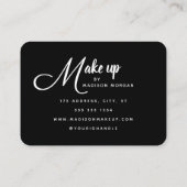 Elegante Zwarte Witte Script 3 Foto Make-up Visitekaartje (Achterkant)