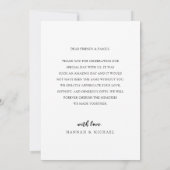 Elegante Zwarte & Witte Script Foto Huwelijk Bedankkaart (Achterkant)