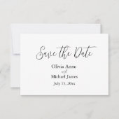 Elegante Zwarte & Witte Script Save The Date (Voorkant)