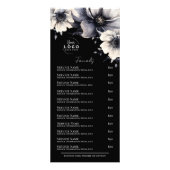 Elegante Zwarte Witte Spa Diensten Menu Rack Card (Voorkant)