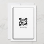 Elegante zwarte, witte tak en QR-code trouwkaart Kaart (Achterkant)