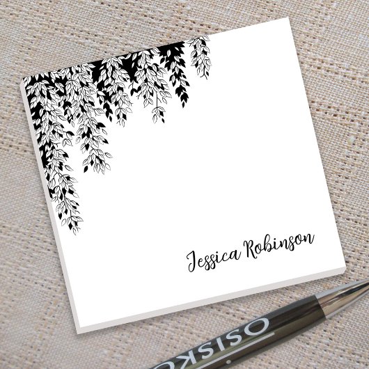 Elegante Zwarte Witte Treurbeuk Tak Post-it® Notes
