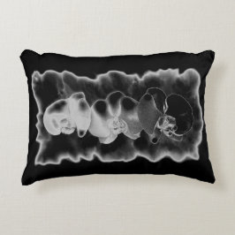 Elegante zwarte witte tropische orchideeën floraal accent kussen