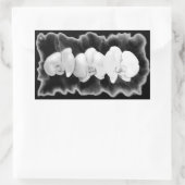 Elegante zwarte witte tropische orchideeën floraal rechthoekige sticker (Tas)