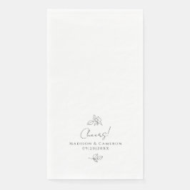 Elegante Zwarte & Witte Trouw met Botanisch tintj Servet