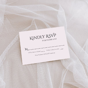 Elegante Zwarte Witte Trouw RSVP Kaart