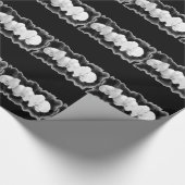 Elegante zwarte witte waterverf orchideeën cadeaupapier (Hoek)