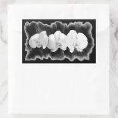 Elegante zwarte witte waterverf orchideeën rechthoekige sticker (Tas)