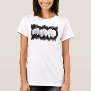 Elegante zwarte witte waterverf orchideeën t-shirt