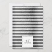 Elegante zwarte zilveren 25e huwelijksjubileum kaart (Achterkant)