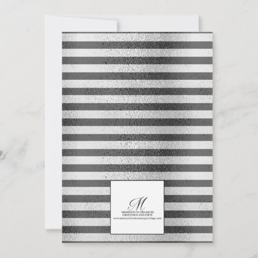 Elegante zwarte zilveren 25e huwelijksjubileum kaart (Achterkant)