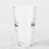 Elegante zwarte zilveren aangepaste monogramnaam glas (Rechts)
